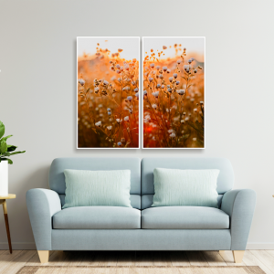 Decorativo FineArt - Flores Brancas ao Pôr-do-Sol