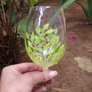 Taça de Vinho, Cristal — Folhagens da Estação (Verde Claro)