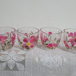 Conjunto com 6 Xícaras Pequena 110ml - Jardim em Miniatura (Nuances de Rosa)